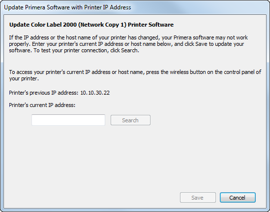 change printer ip address