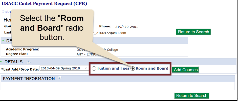 Cadet Student How Do I Create A Payment Type On My Cadet