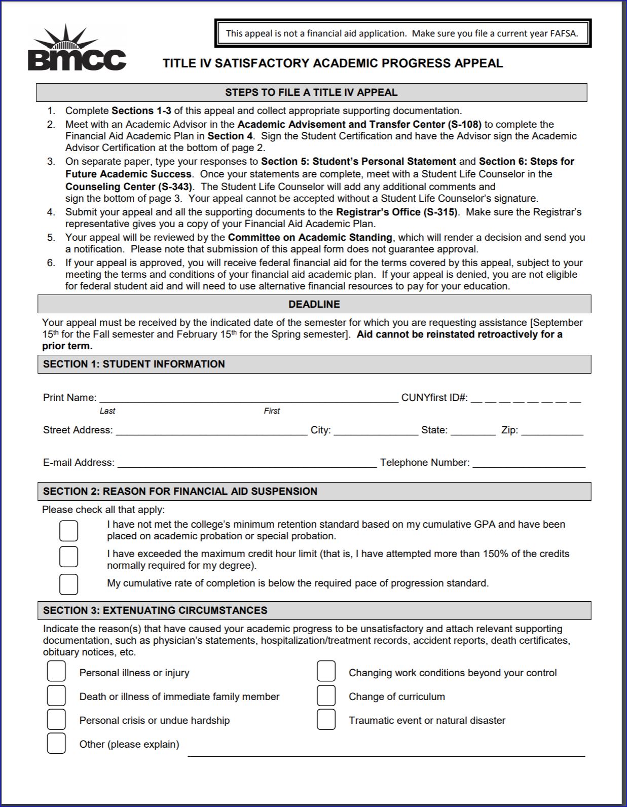 SAP Appeal Form