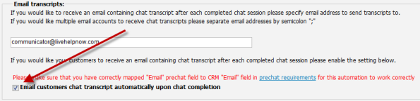 How to send visitors their chat transcript by email and include a ...